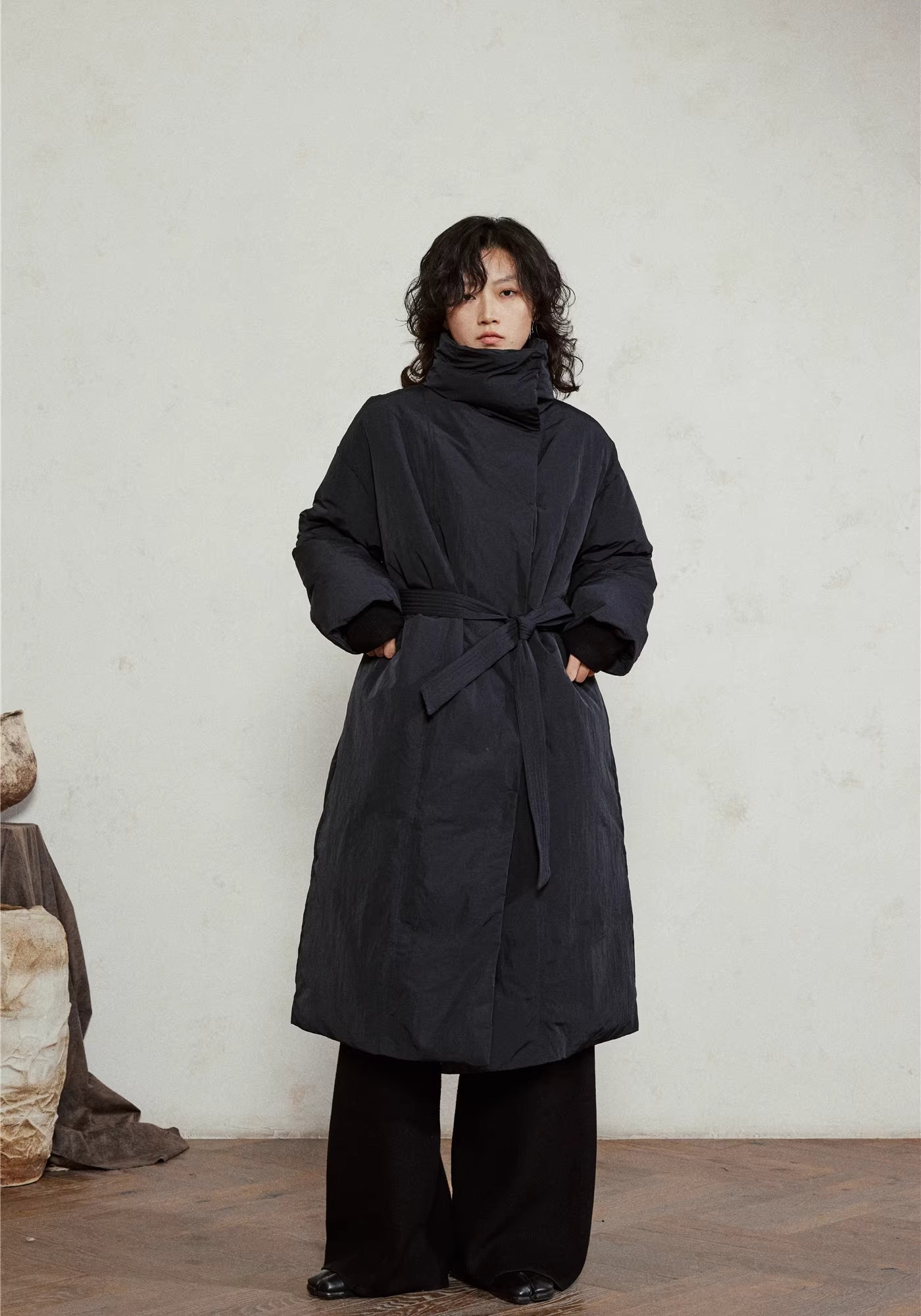 Doudoune Femme en Nylon | Élégante Doudoune Longue Ceinturée d'Hiver 8