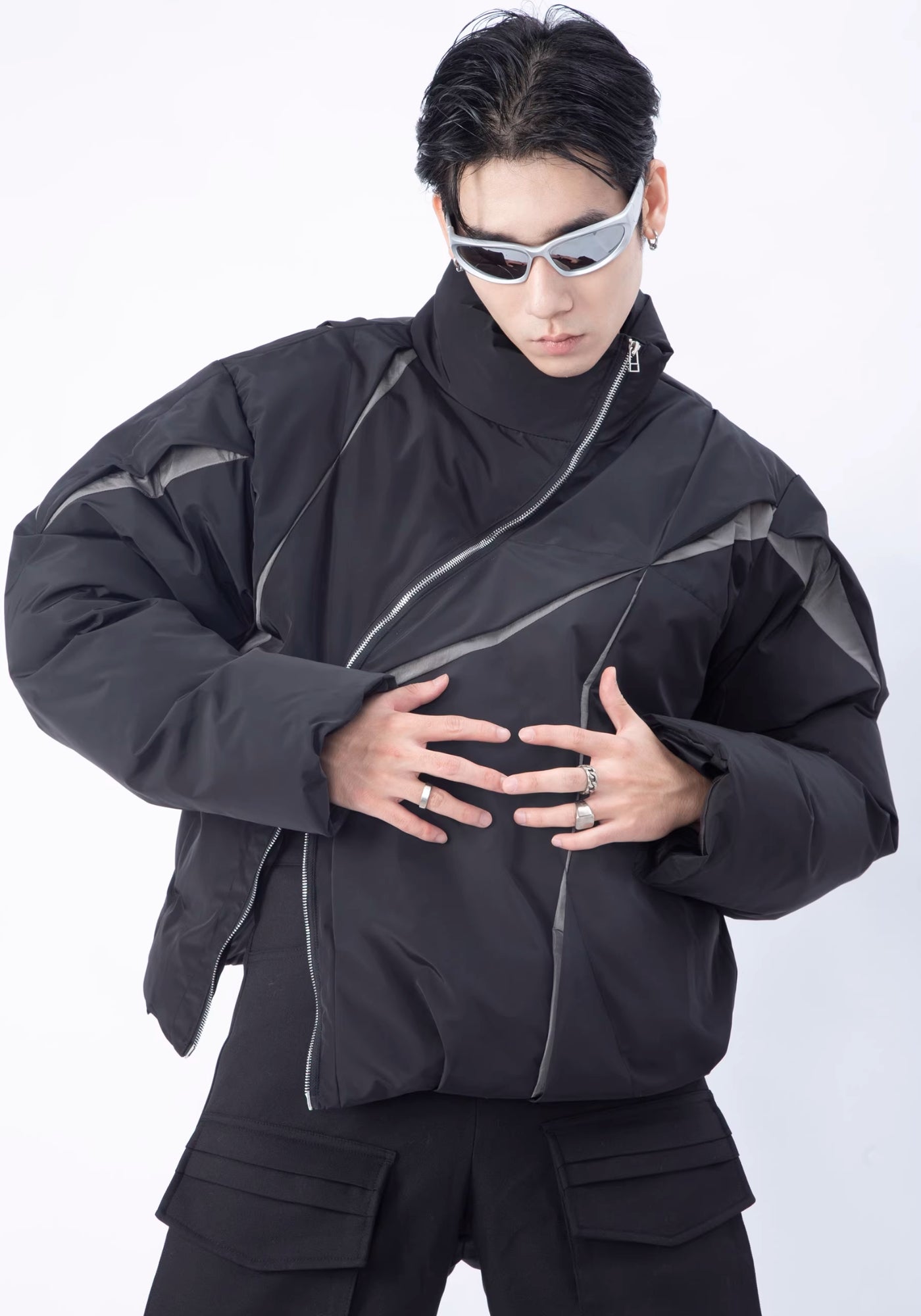 Doudoune Unisexe Coton Polyester | Asymétrique Élégante Hiver Cocooning 3