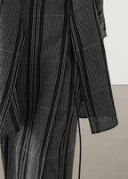 Ensemble Femme en Coton et Polyester | Élégant Kimono Court et Jupe Mi-Longue Rayée 2