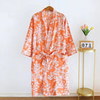 Femme 100% Coton Peignoir Kimono | Floral Ample Élégant pour Moments de Détente 1