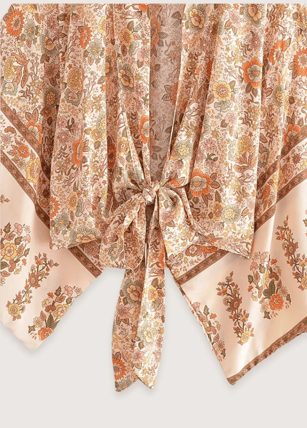 Femme Kimono Beige | Élégant Tissu Doux et Fluide 1