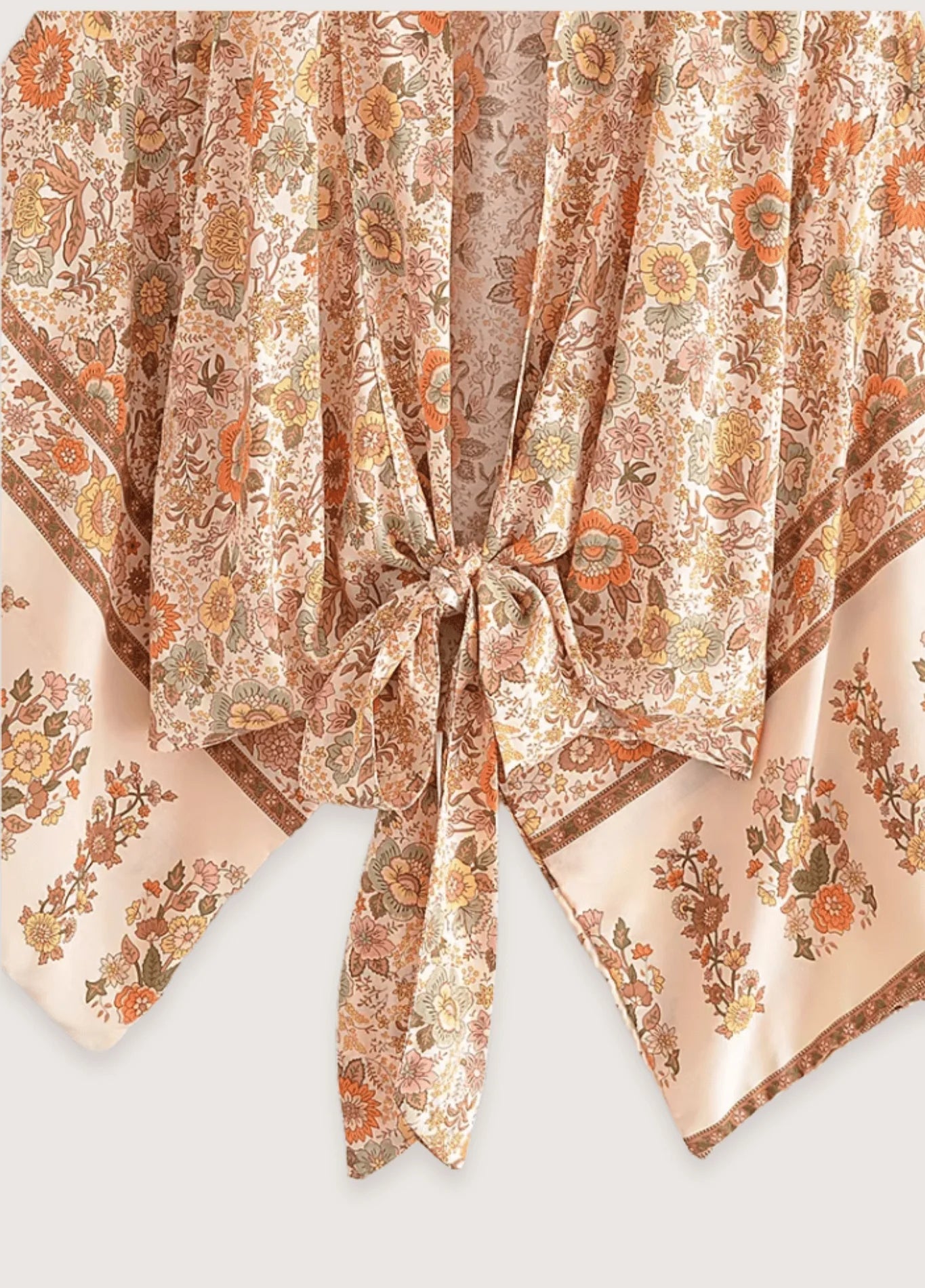 Femme Kimono Beige | Élégant Tissu Doux et Fluide 1