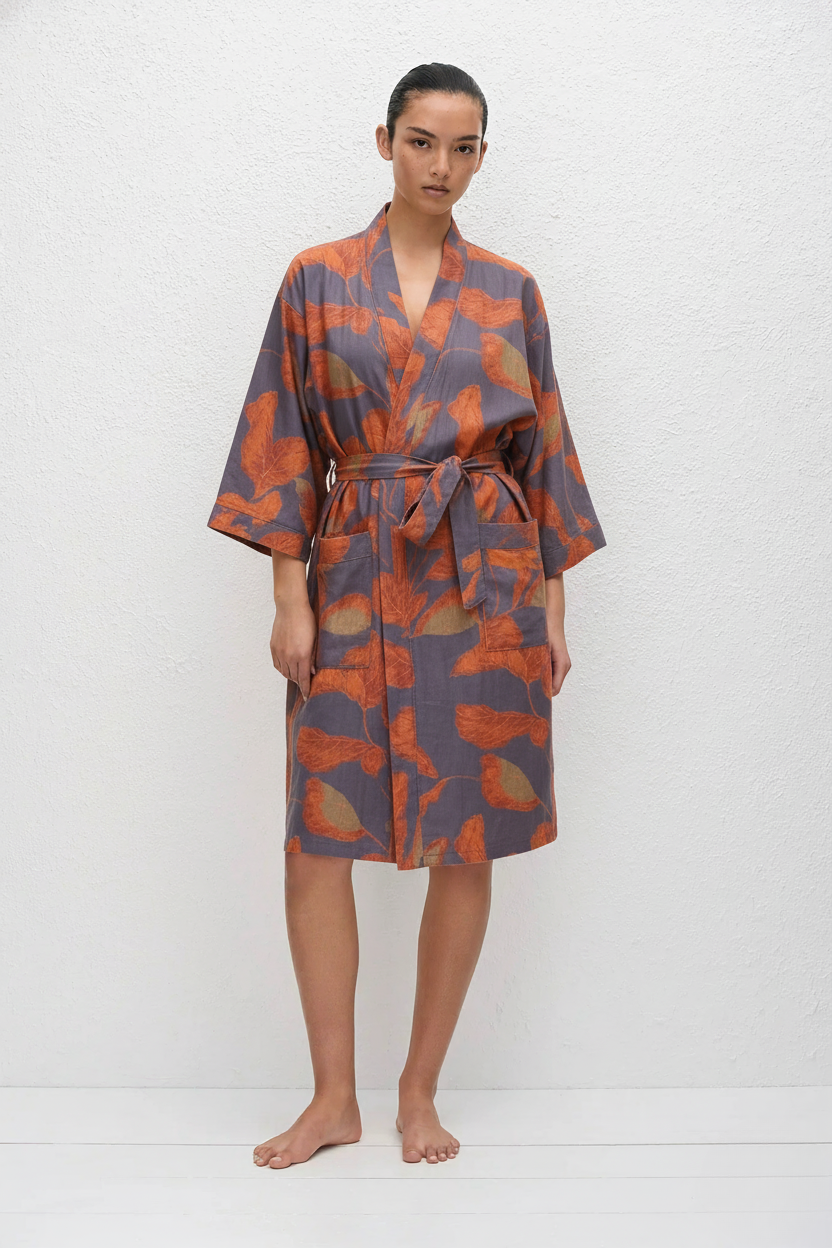 Femme Kimono Coton Peignoir | Élégant et Confortable 0