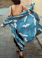 Femme Kimono Viscose Motif Oiseaux | Élégant et Unique 2