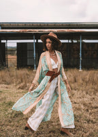 Femme Kimono en Polyester Bleu | Élégant et Confortable 0
