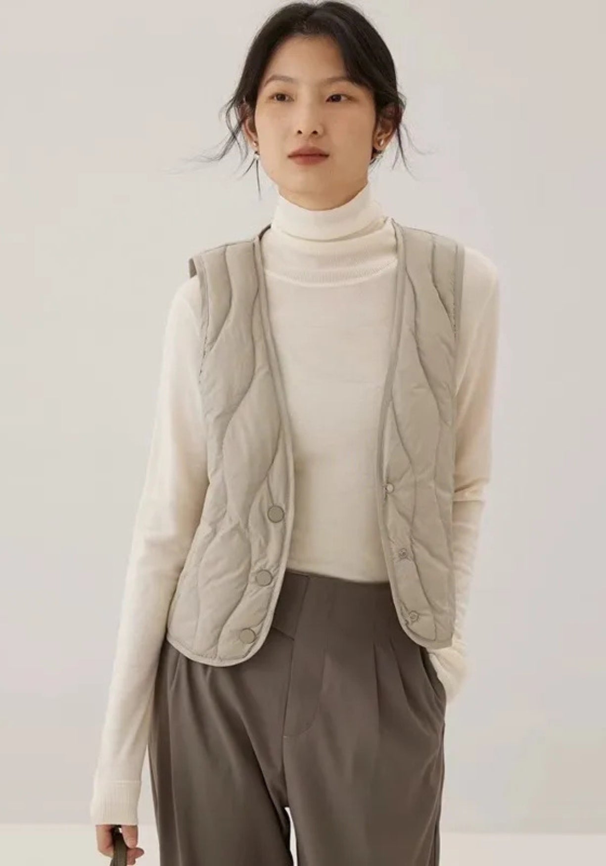 Gilet Femme Polyester Sans Manches | Élégant Minimaliste Automne Hiver 4