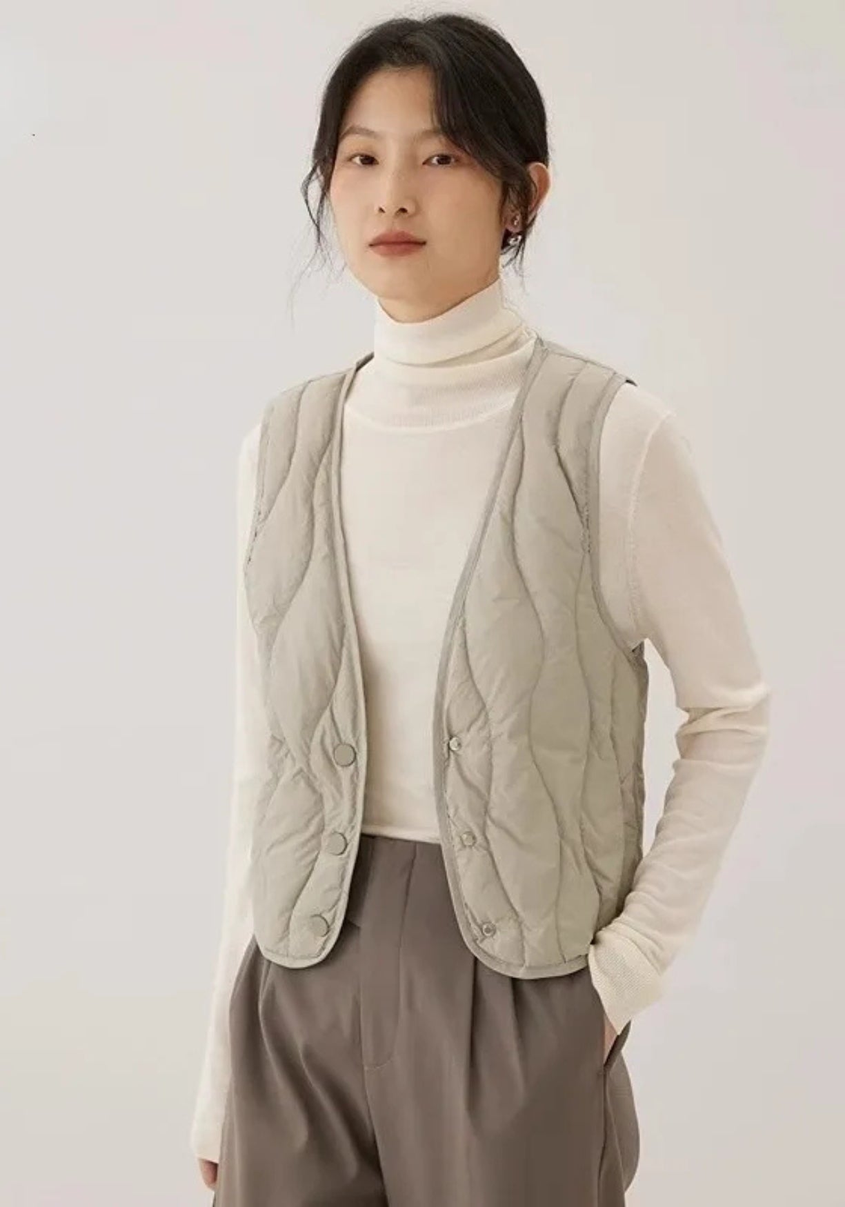 Gilet Femme Polyester Sans Manches | Élégant Minimaliste Automne Hiver 5