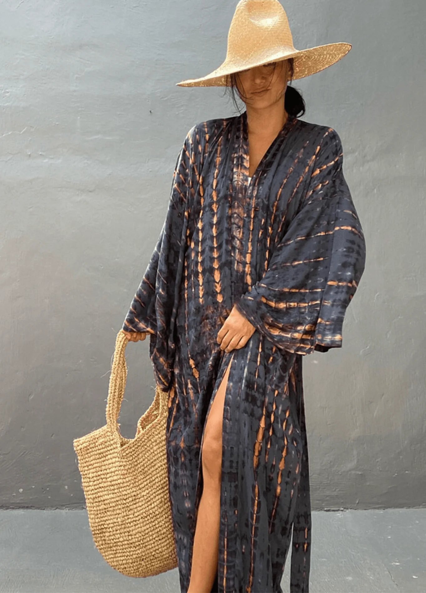 Kimono Femme 100% Rayon Bleu | Élégant Kimono Long Décontracté d'Été 4