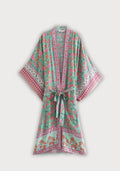 Kimono Femme Coton Long | Élégant Aérien à Fleurs pour Été 0