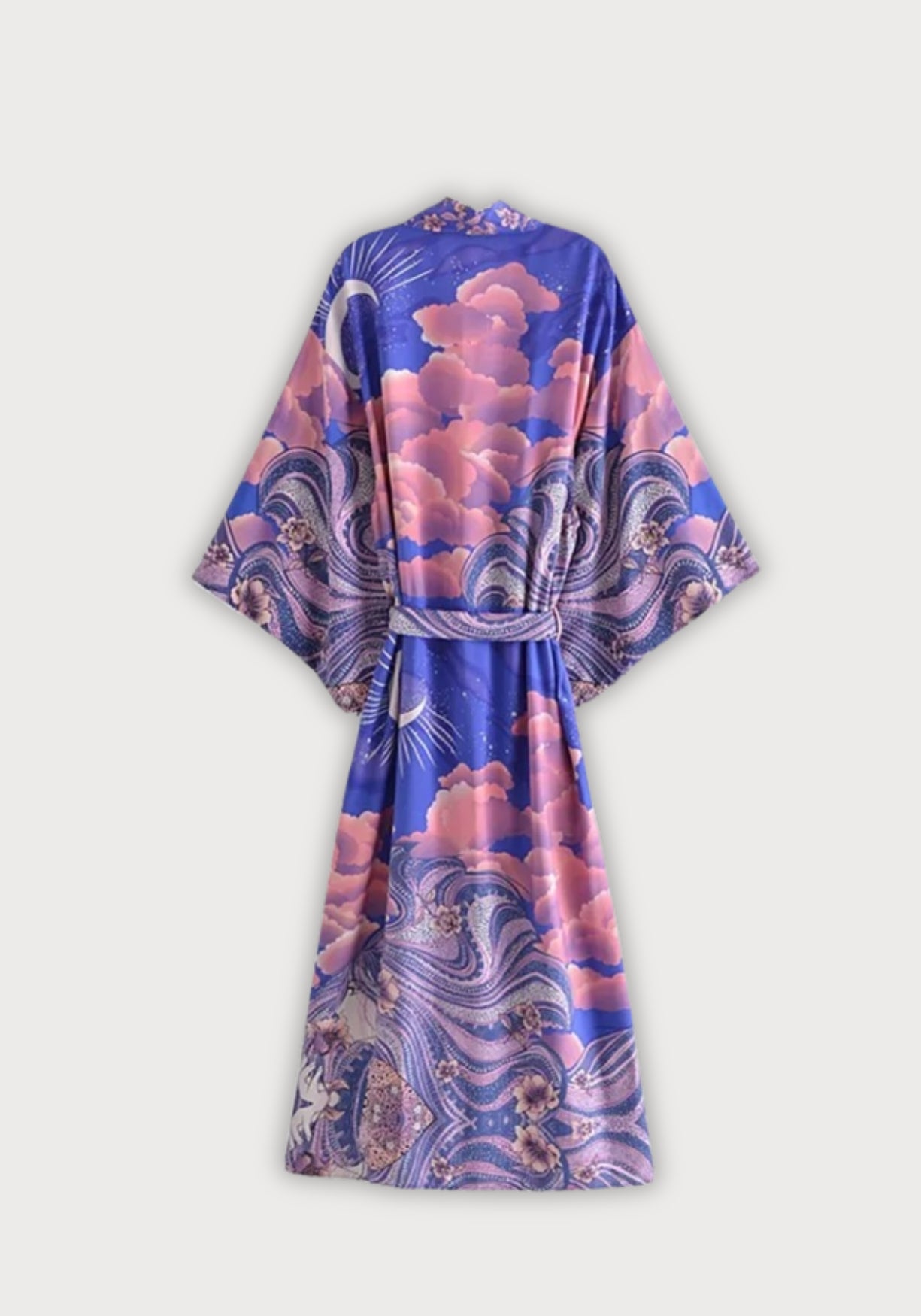 Kimono Femme Coton Rayonne Long | Élégant Motif Céleste Bohème 1