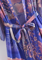 Kimono Femme Coton Rayonne Long | Élégant Motif Céleste Bohème 2