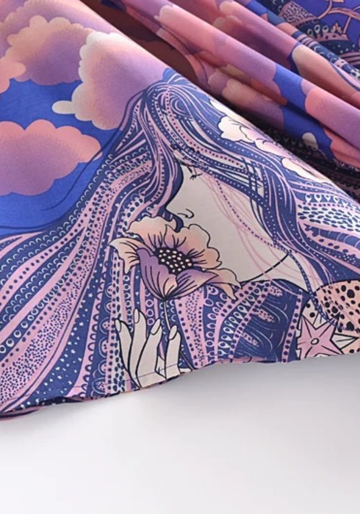 Kimono Femme Coton Rayonne Long | Élégant Motif Céleste Bohème 4