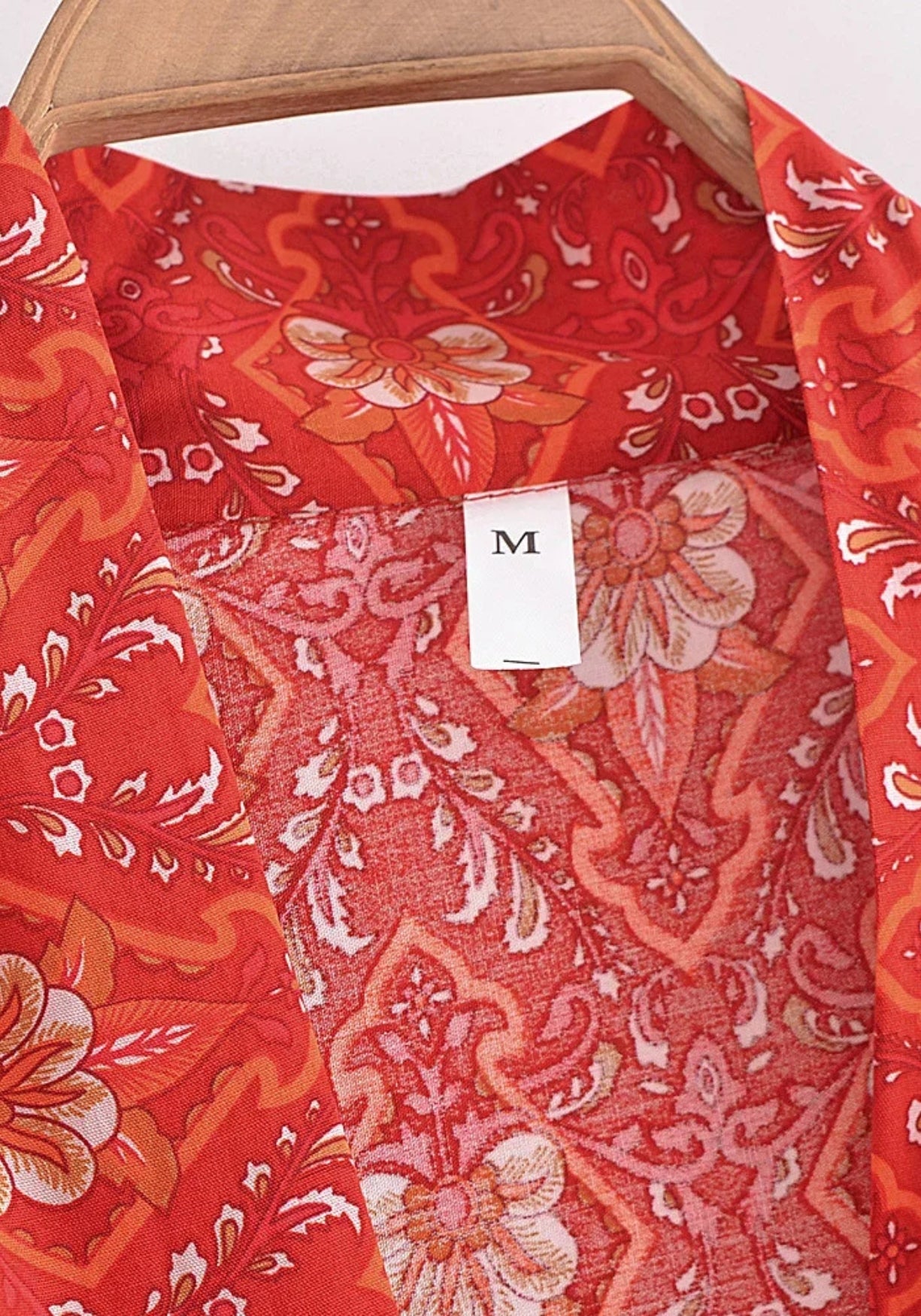 Kimono Femme Coton Rouge | Élégant Court Bohème d'Été 4