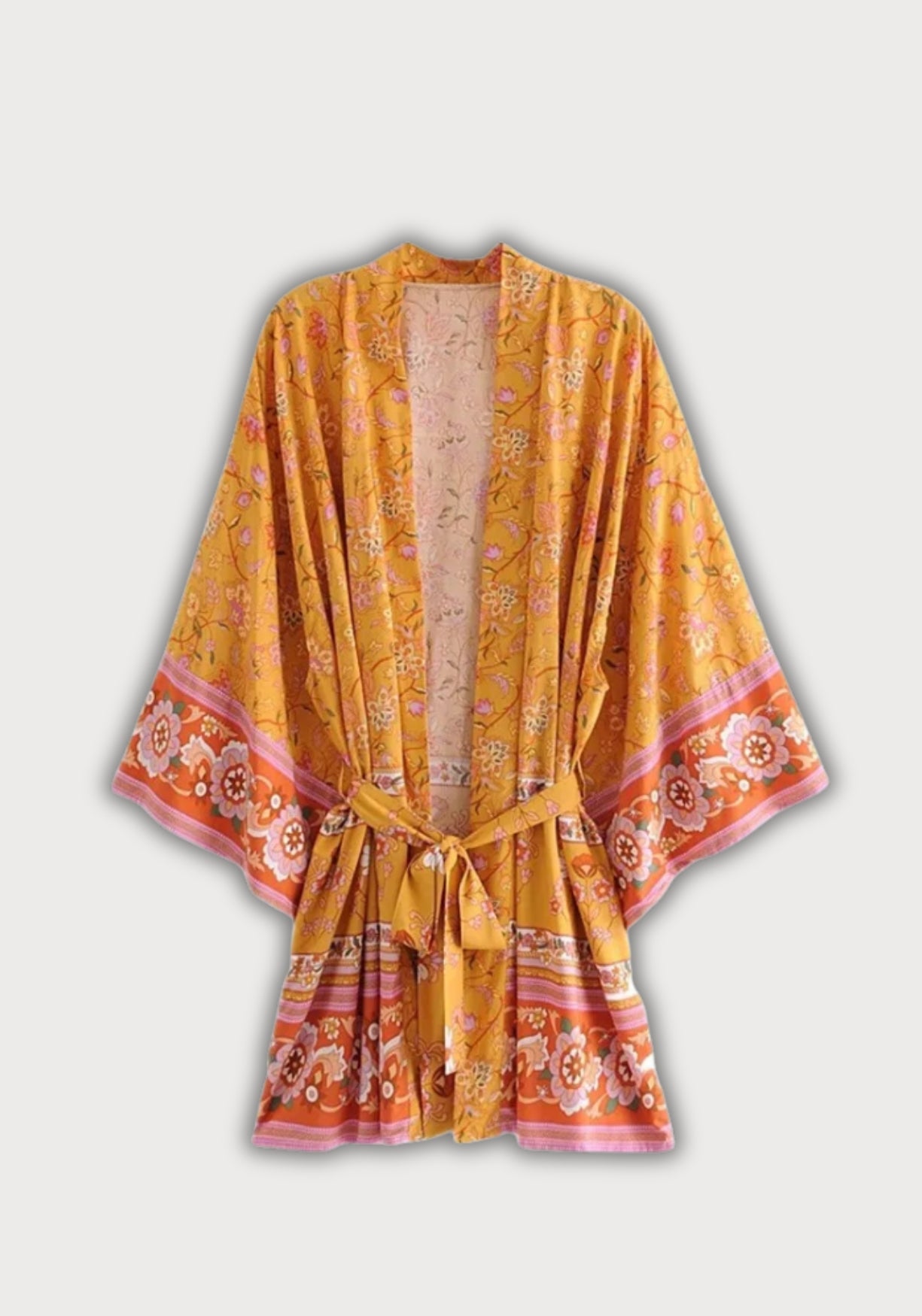 Kimono Femme Floral Mi-Long | Élégant Kimono Plage Bohème d'Été 0