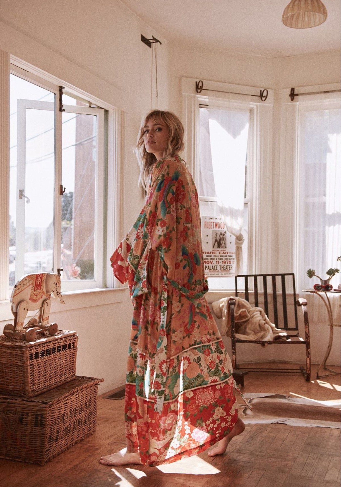 Kimono Femme Floral Polyester Plage | Élégant Long Couverture Légère d'Été 0