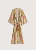 Kimono Femme Floral Vert | Élégant Kimono Japonais Long à Manches 0