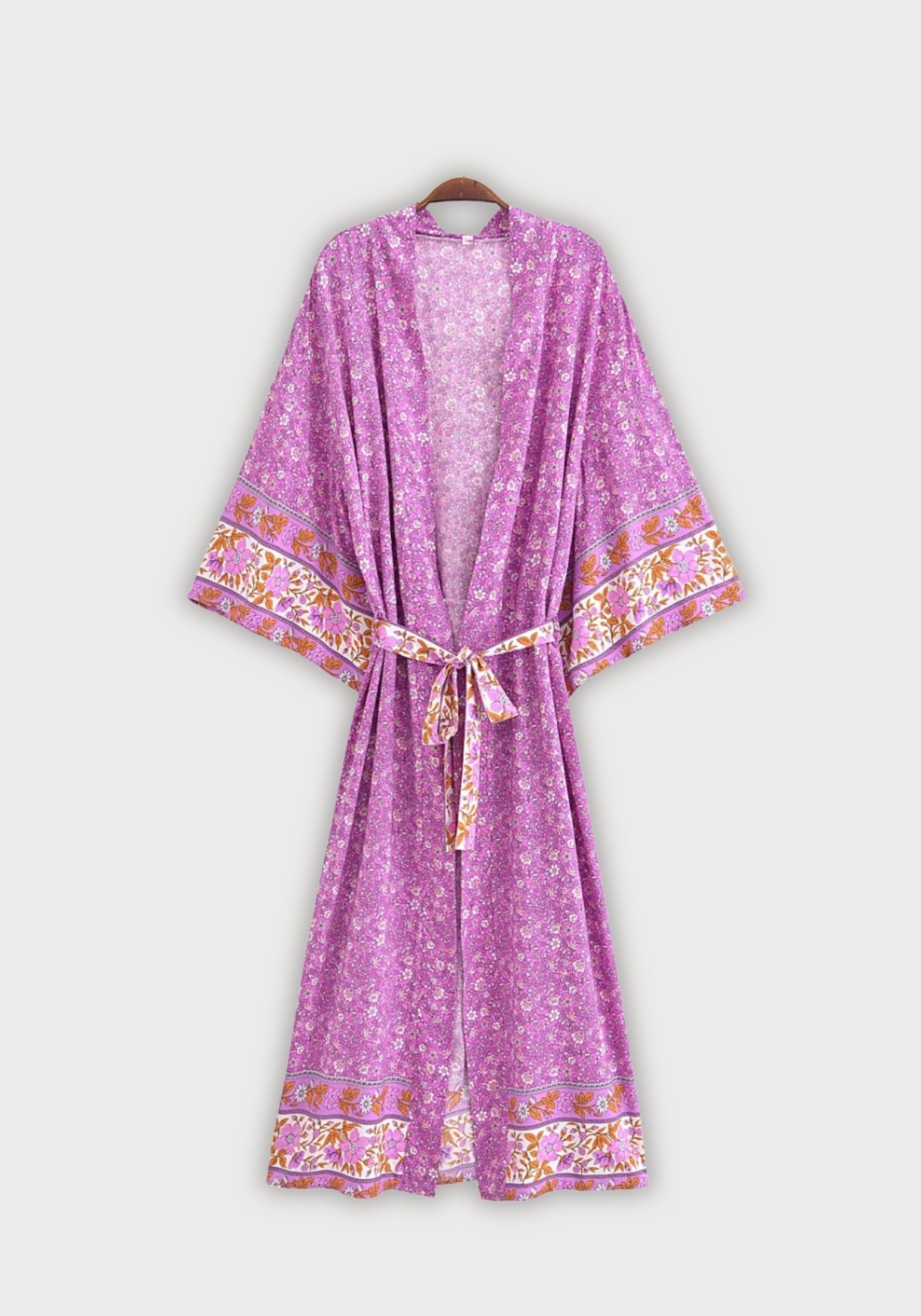 Kimono Femme Floral en Polyester | Élégant Long Kimono de Plage d'Été 0