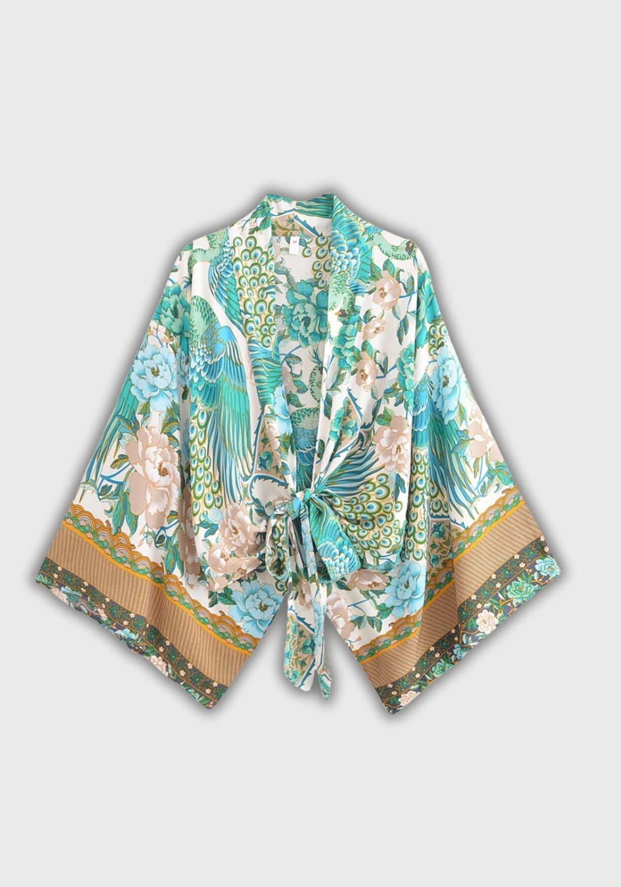 Kimono Femme Floral en Rayonne | Élégant Kimono de Plage Court Bohème 0
