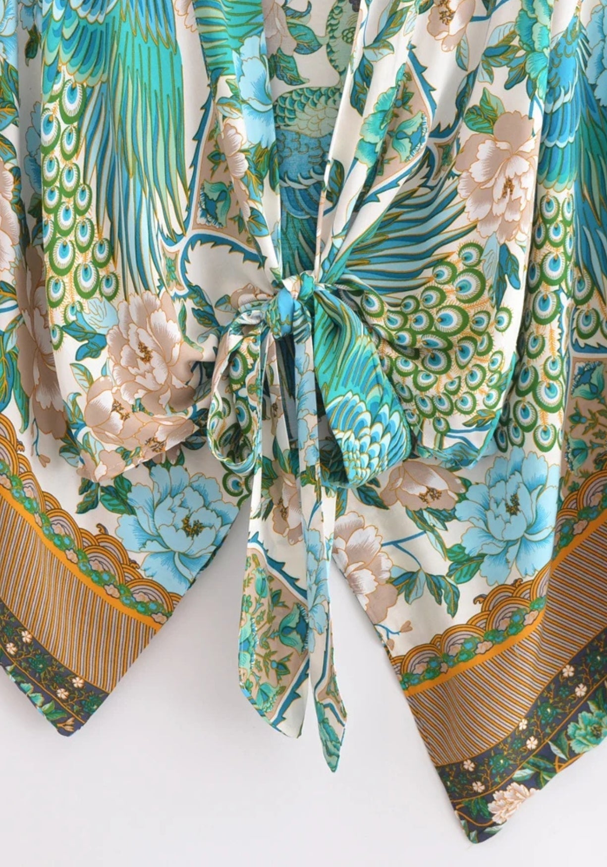 Kimono Femme Floral en Rayonne | Élégant Kimono de Plage Court Bohème 3