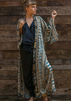 Kimono Femme Géométrique Léger | Élégant Kimono Long Bohème 2