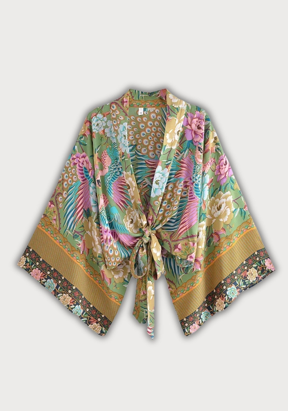 Kimono Femme Léger Imprimé Plumes | Élégant Kimono Plage Bohème d'Été 0
