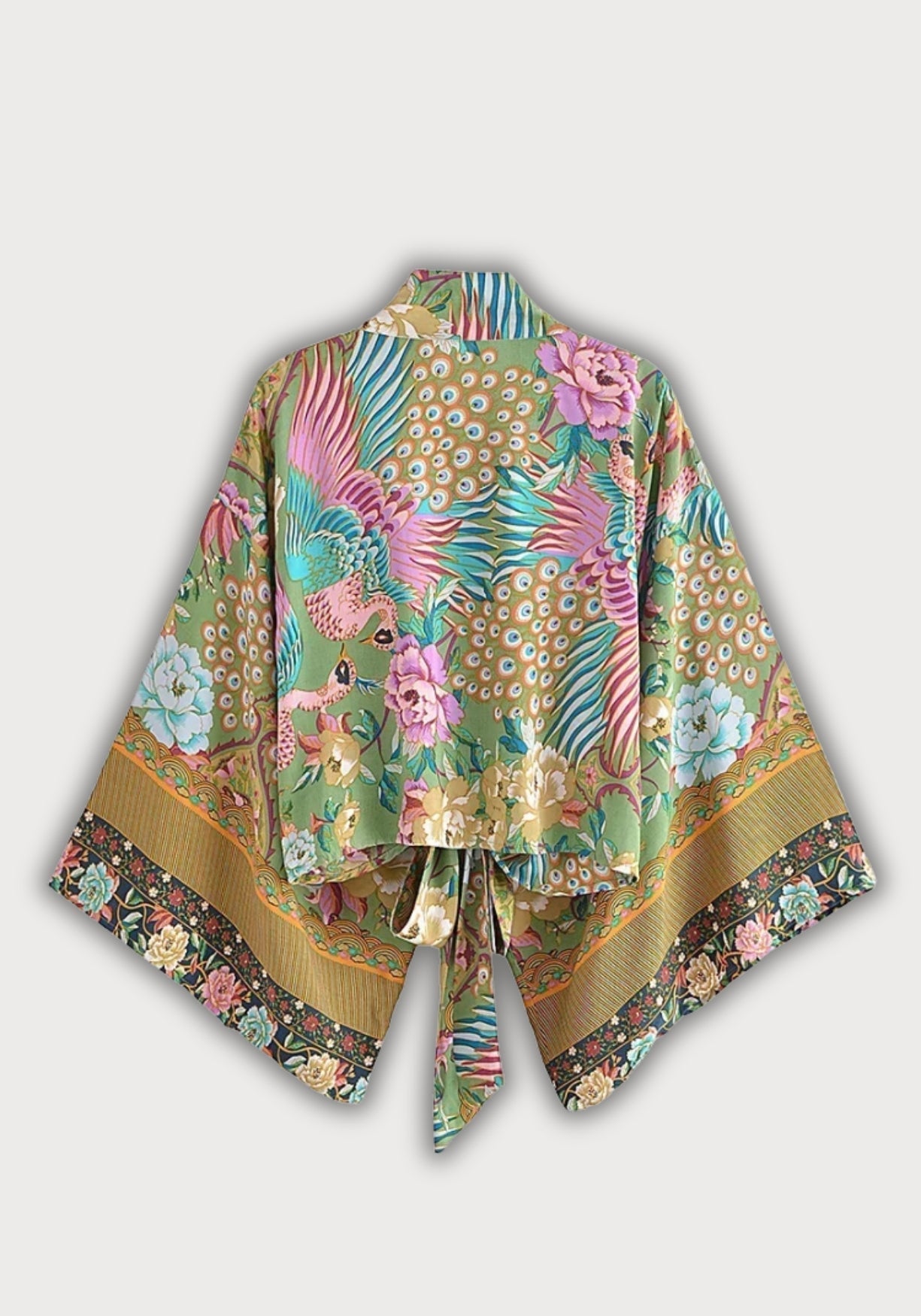 Kimono Femme Léger Imprimé Plumes | Élégant Kimono Plage Bohème d'Été 1