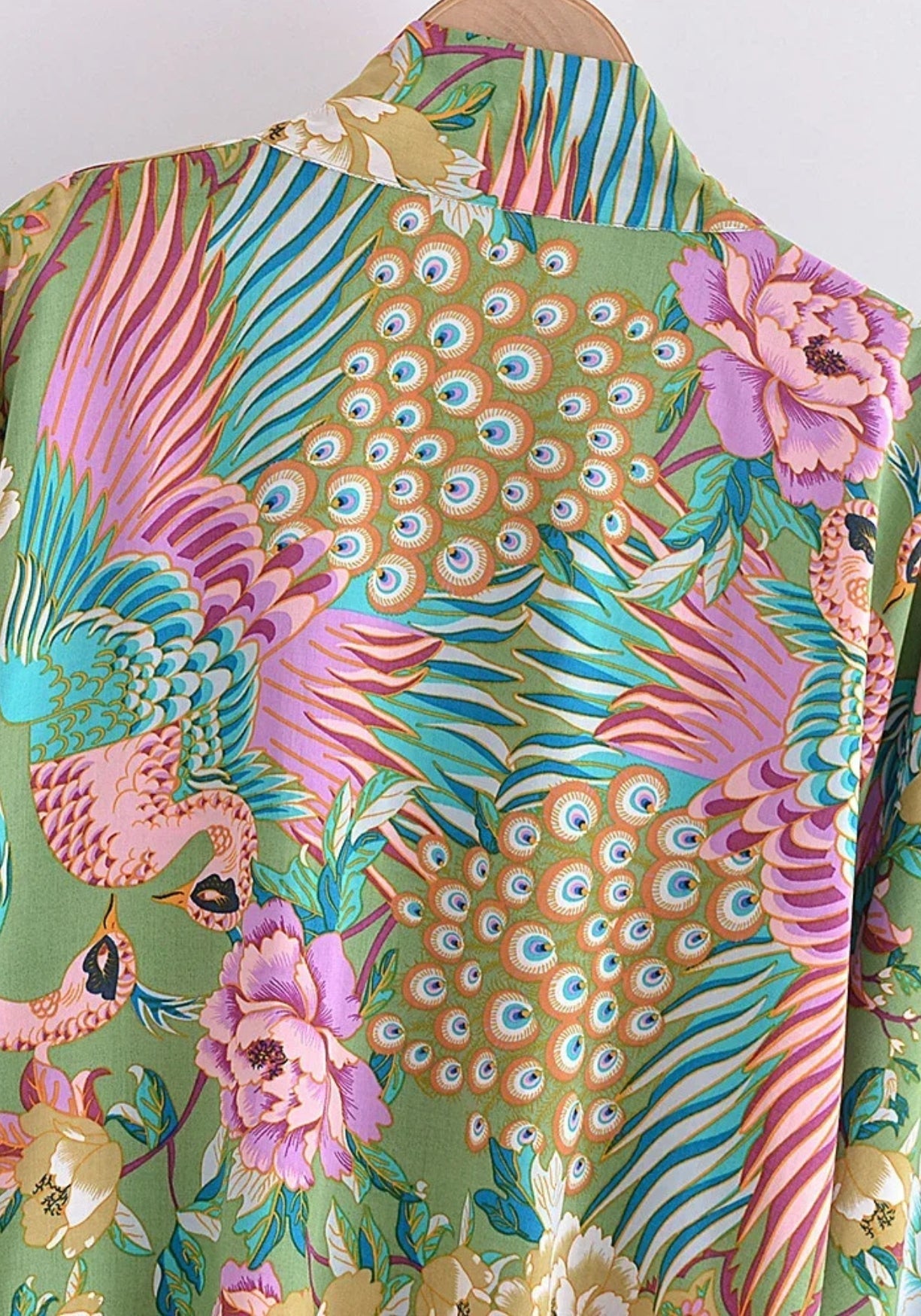 Kimono Femme Léger Imprimé Plumes | Élégant Kimono Plage Bohème d'Été 3