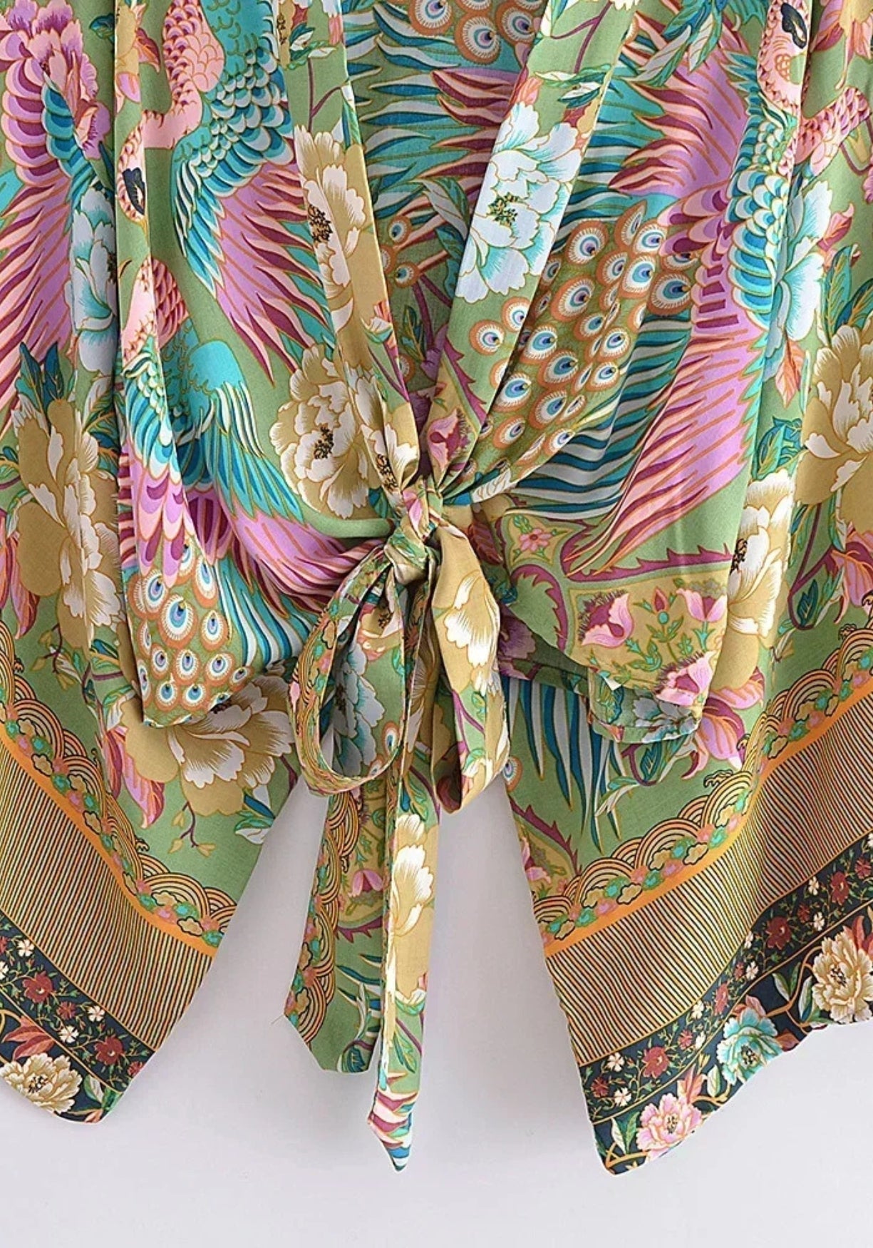 Kimono Femme Léger Imprimé Plumes | Élégant Kimono Plage Bohème d'Été 4