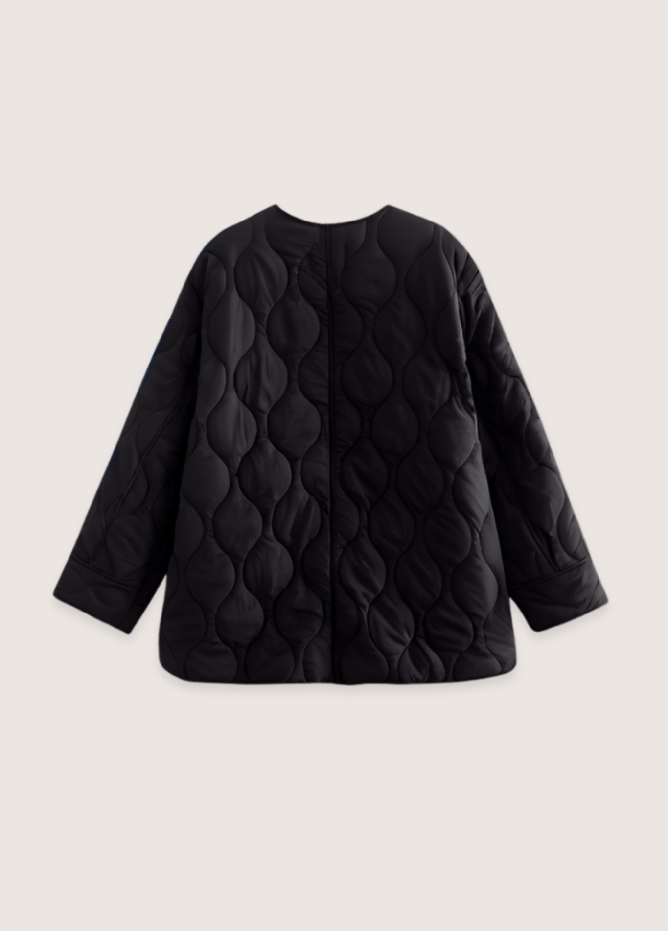 Kimono Femme Matelassé | Élégant Long Oversize Noir avec Poches 1