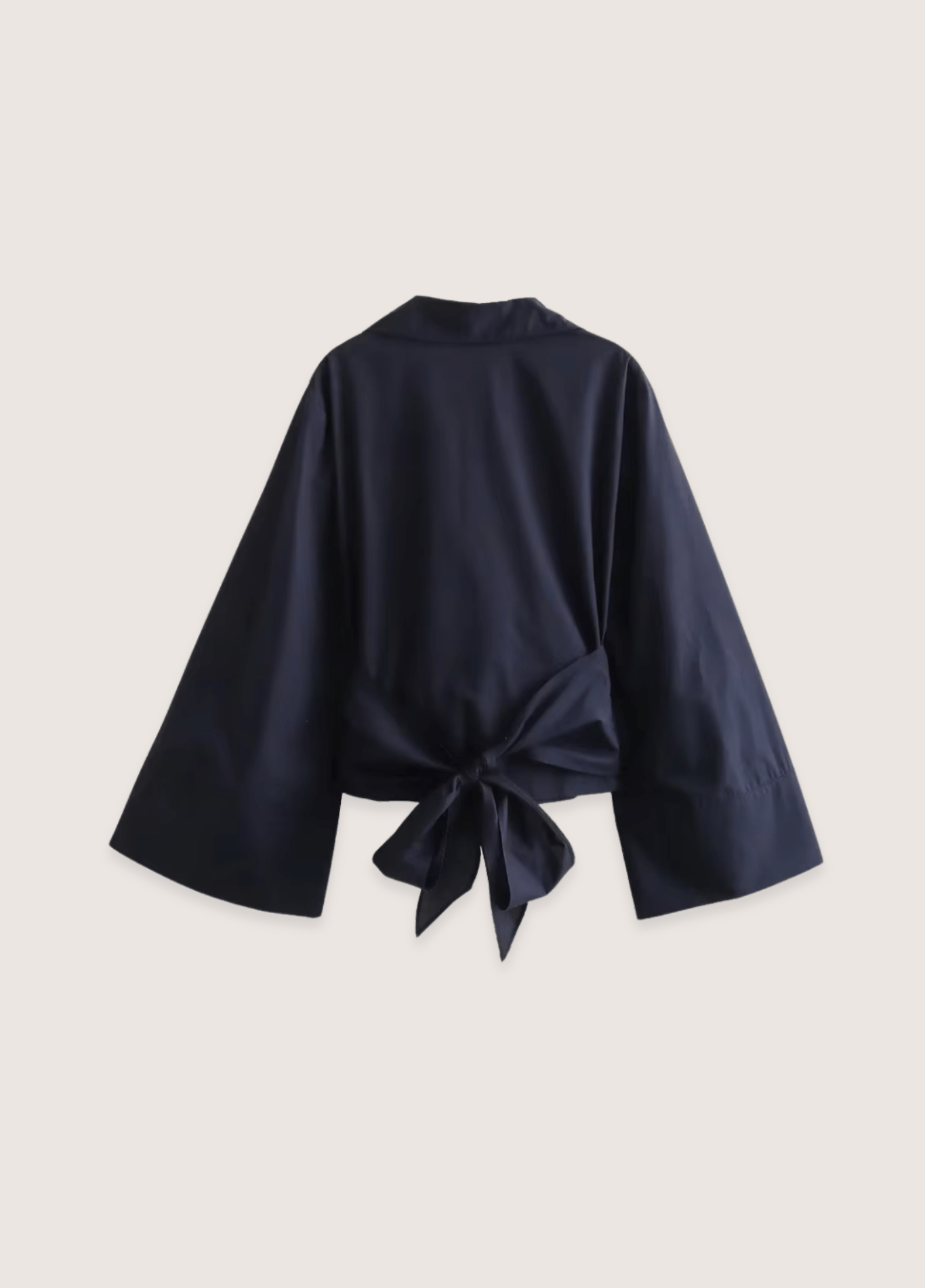 Kimono Femme Noir en Polyester | Élégant Kimono Japonais Court Décontracté 2
