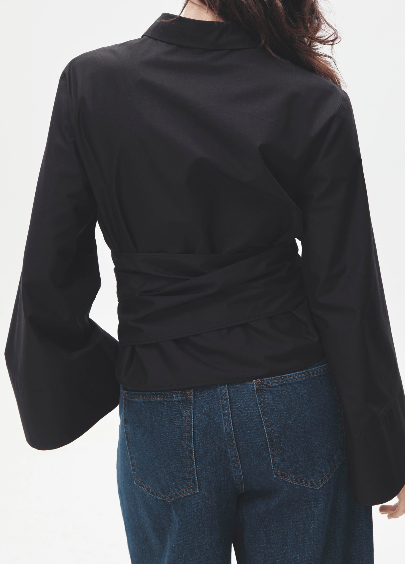 Kimono Femme Noir en Polyester | Élégant Kimono Japonais Court Décontracté 3
