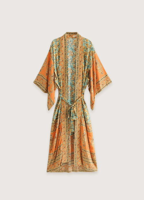 Kimono Femme Orange | Élégant Vêtement Japonais Traditionnel 0
