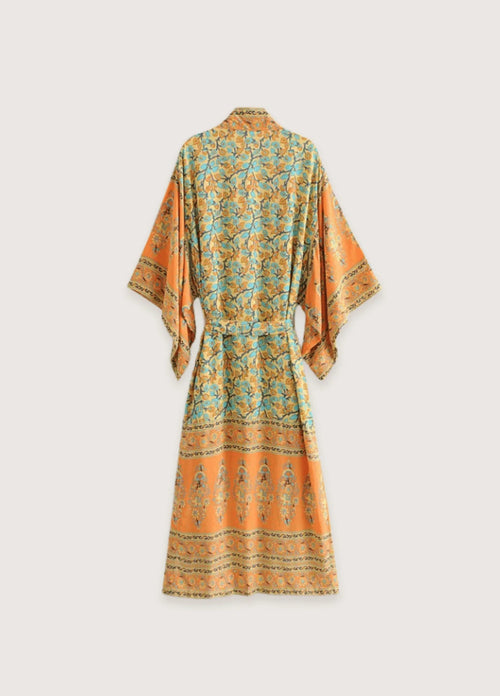 Kimono Femme Orange | Élégant Vêtement Japonais Traditionnel 1