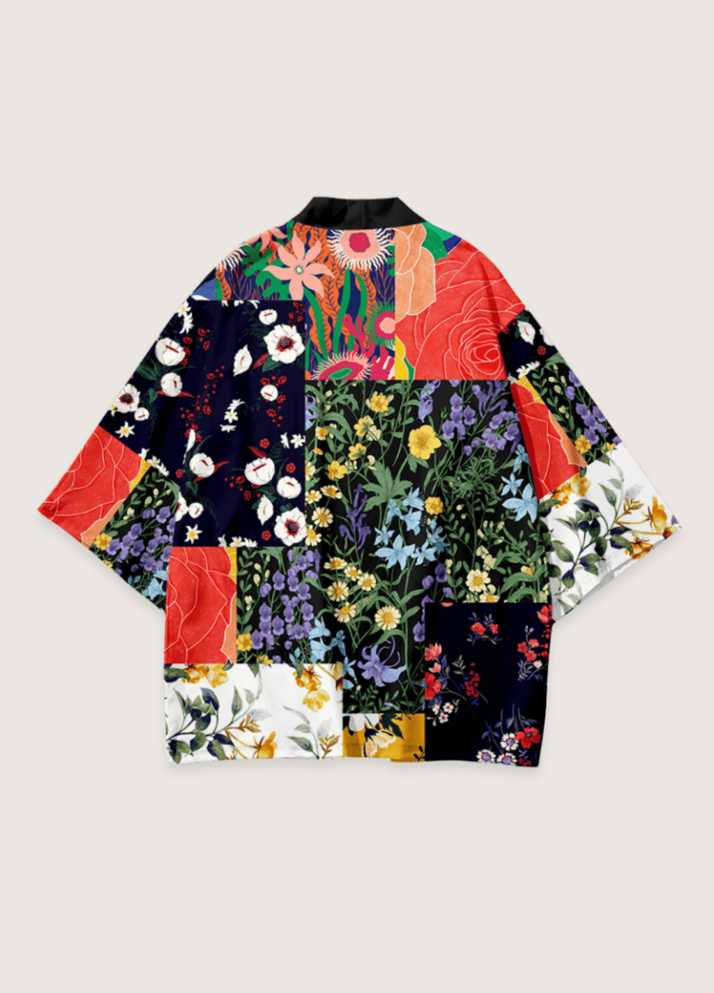 Kimono Femme Patchwork Floral | Élégant et Confortable Manches Trois-Quarts 0