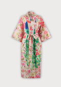 Kimono Femme Rayonne Long | Élégant Motif Floral Coloré Pour Été 0