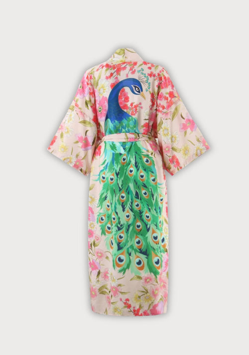 Kimono Femme Rayonne Long | Élégant Motif Floral Coloré Pour Été 1