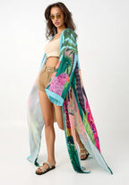 Kimono Femme Tropical Long | Élégant Léger Kimono Plage Été 1