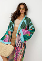 Kimono Femme Tropical Long | Élégant Léger Kimono Plage Été 4