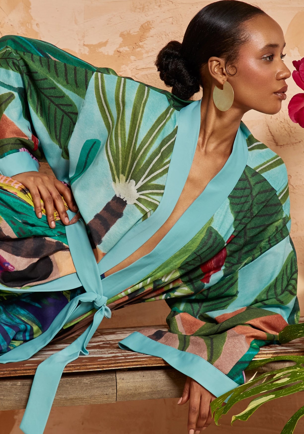 Kimono Femme Tropical Long | Élégant Léger Kimono Plage Été 6