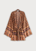 Kimono Femme Viscose Court | Élégant Boho à Imprimé Floral et Baroque 0