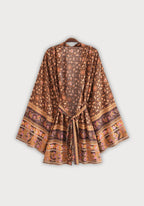 Kimono Femme Viscose Court | Élégant Boho à Imprimé Floral et Baroque 0