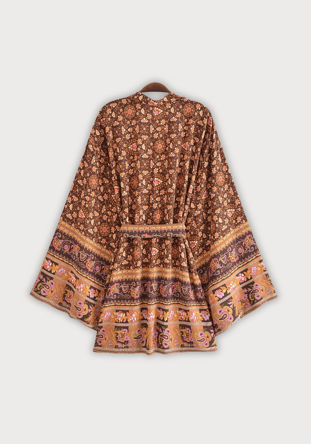 Kimono Femme Viscose Court | Élégant Boho à Imprimé Floral et Baroque 1