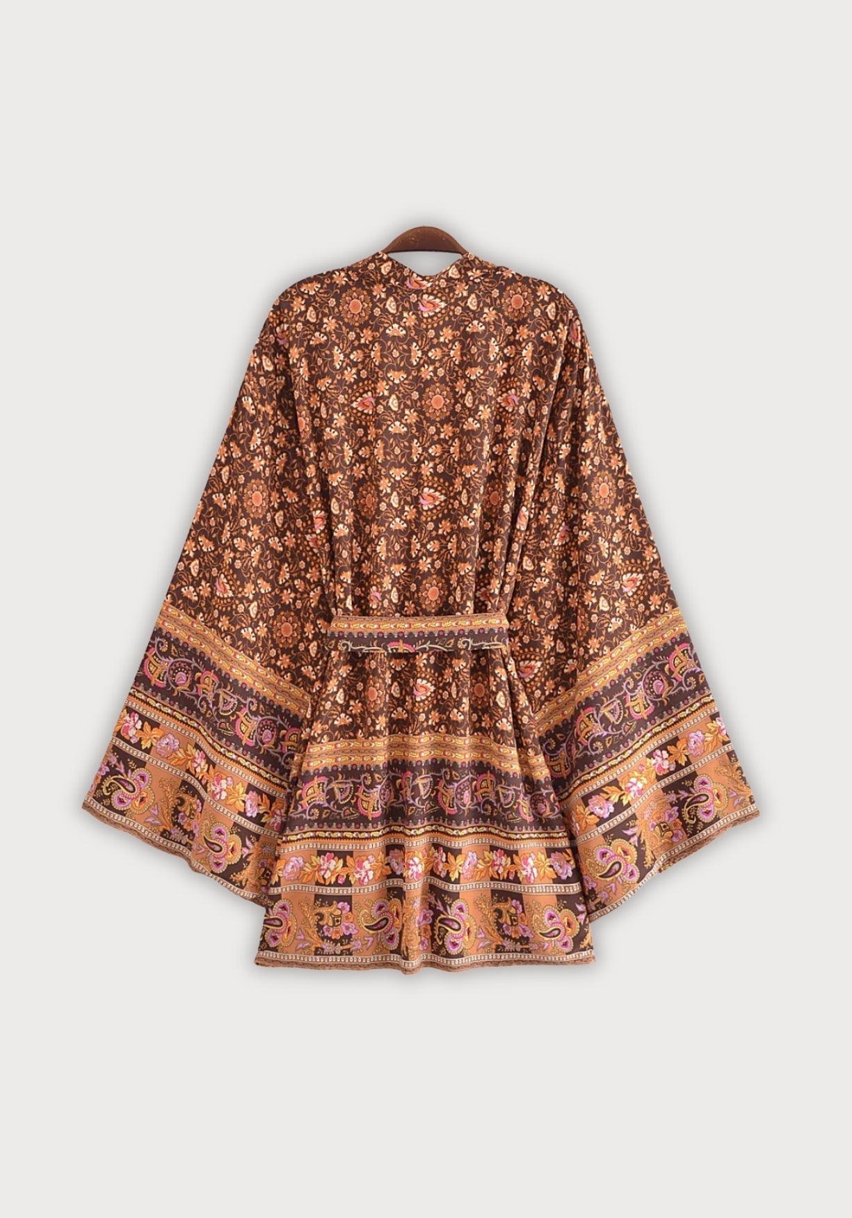 Kimono Femme Viscose Court | Élégant Boho à Imprimé Floral et Baroque 1