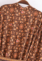 Kimono Femme Viscose Court | Élégant Boho à Imprimé Floral et Baroque 3
