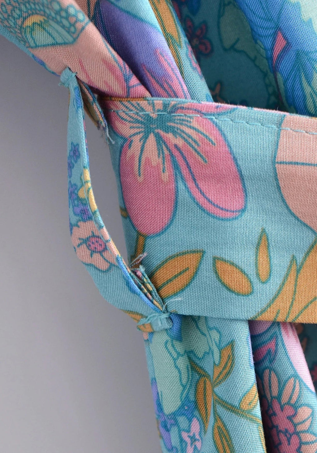 Kimono Femme Viscose Court | Élégant Floral Bleu Ciel | Parfait Pour L'Été 3