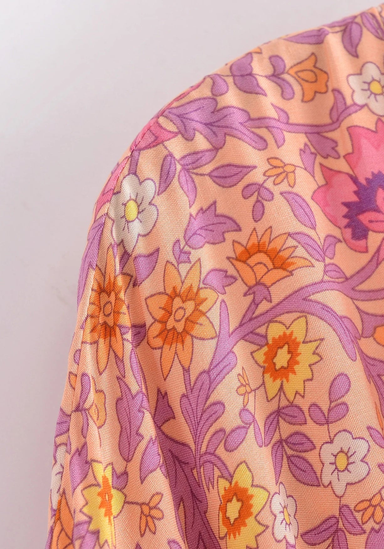 Kimono Femme Viscose Court | Élégant Imprimé Floral Bohème 3