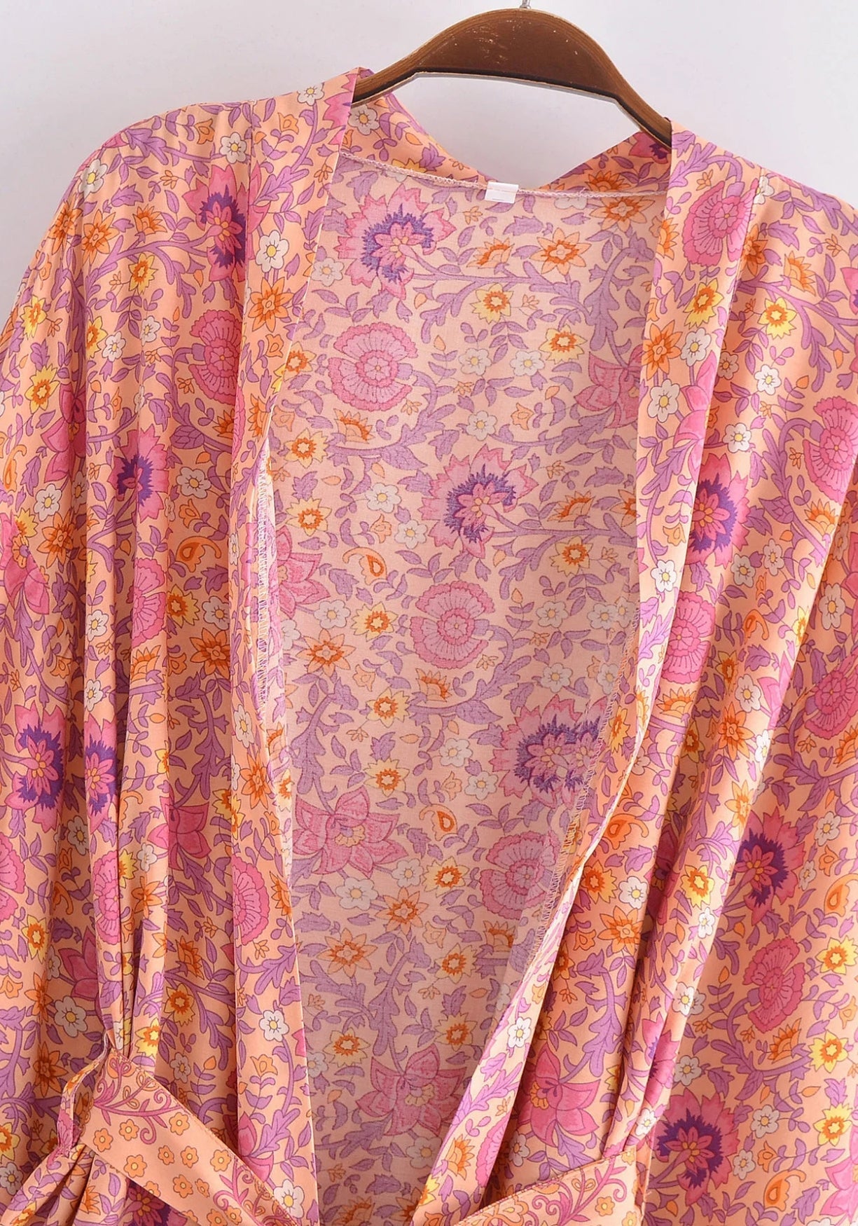 Kimono Femme Viscose Court | Élégant Imprimé Floral Bohème 4