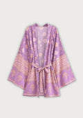 Kimono Femme Viscose Court | Élégant Imprimé Floral Léger pour Été 0