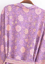 Kimono Femme Viscose Court | Élégant Imprimé Floral Léger pour Été 3