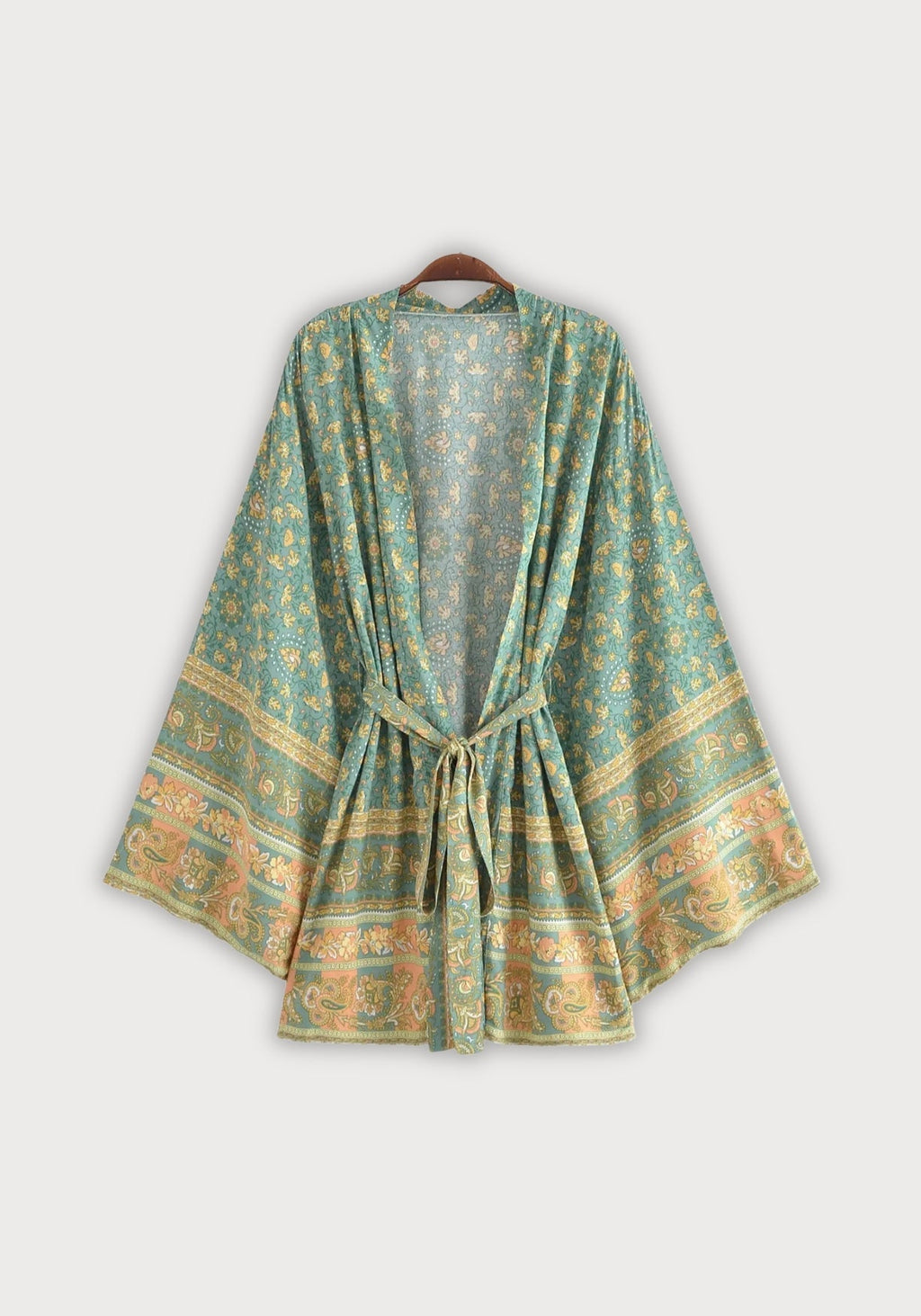 Kimono Femme Viscose Court | Élégant Imprimé Floral d'Été pour Plage 0